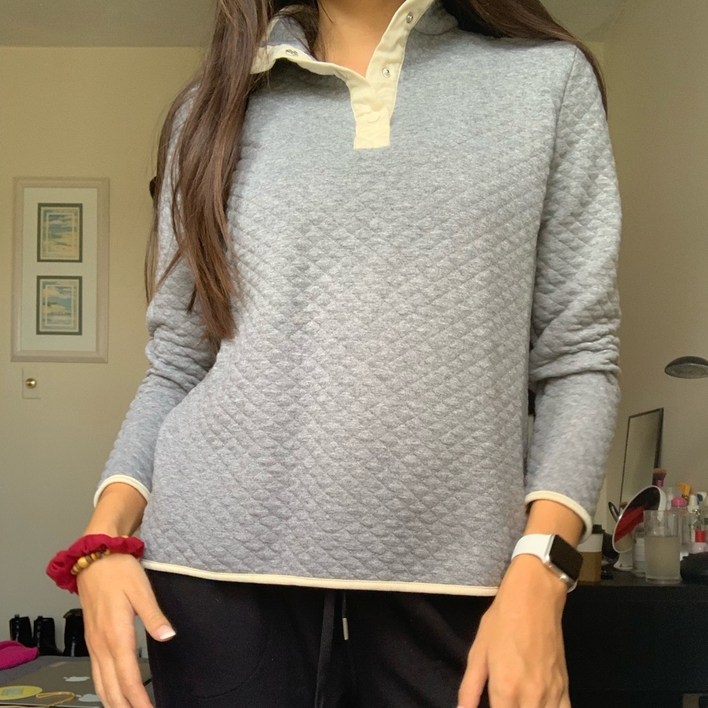 Grey Button Up Pullover
